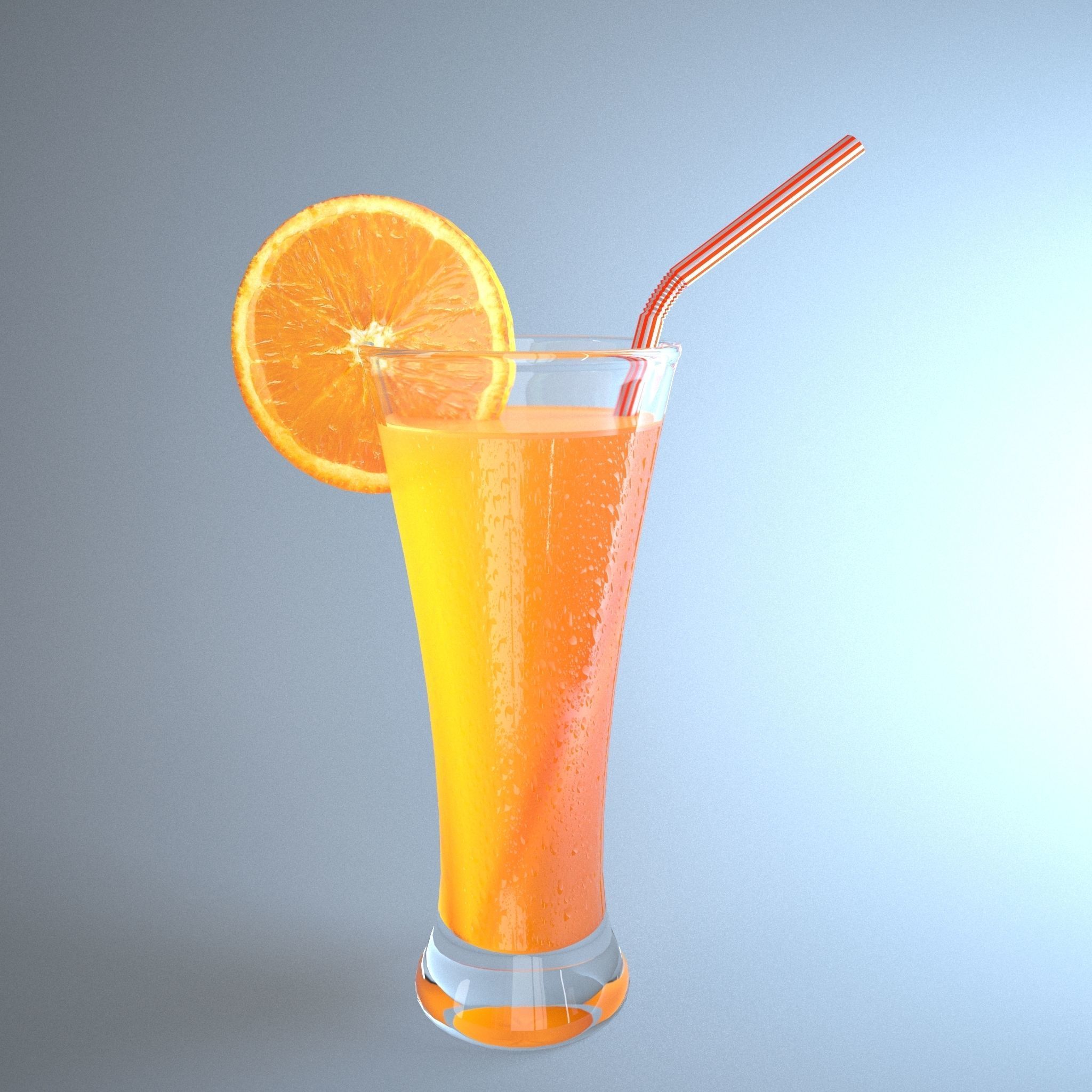 Orange juice Low-poly 3D model_2