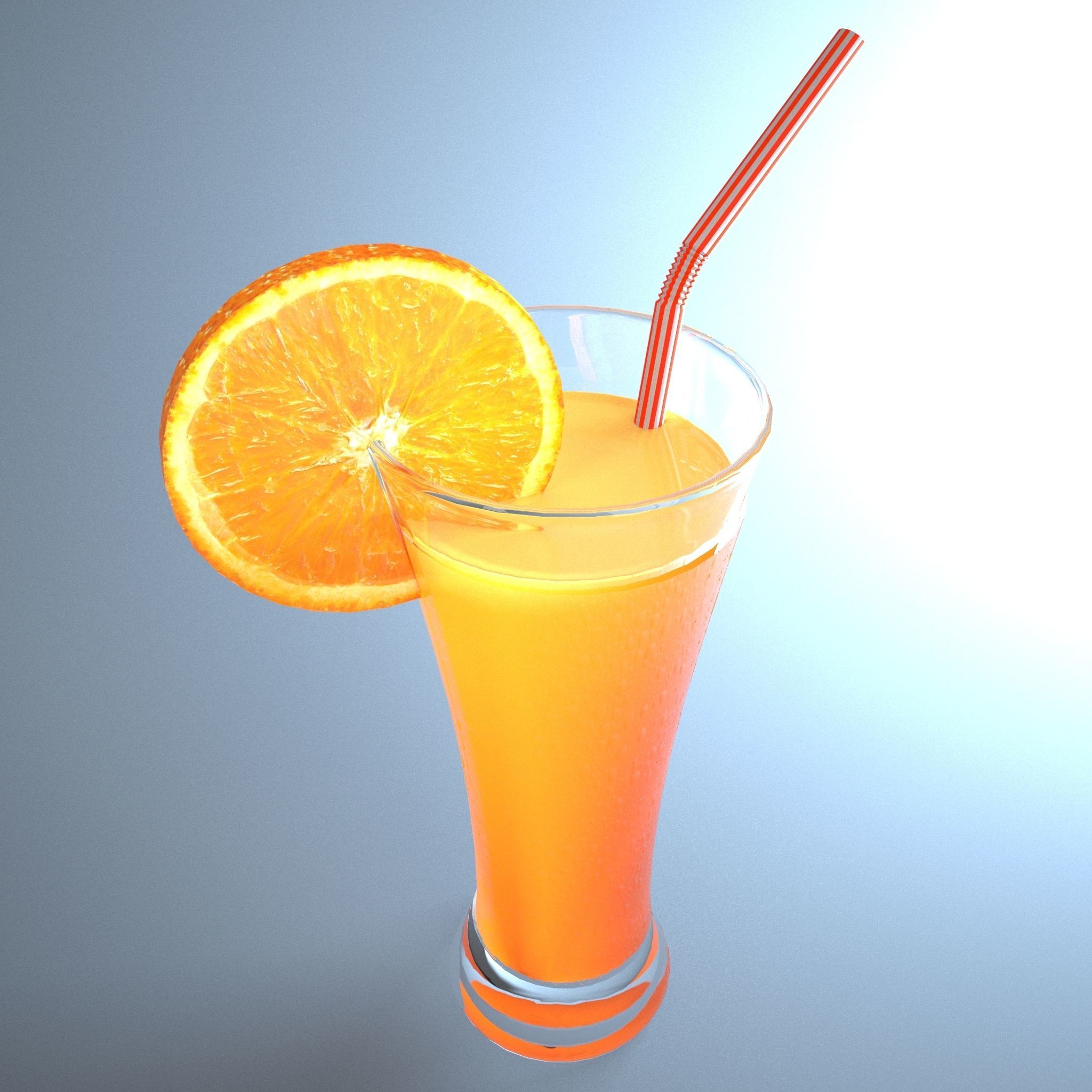 Orange juice Low-poly 3D model_3