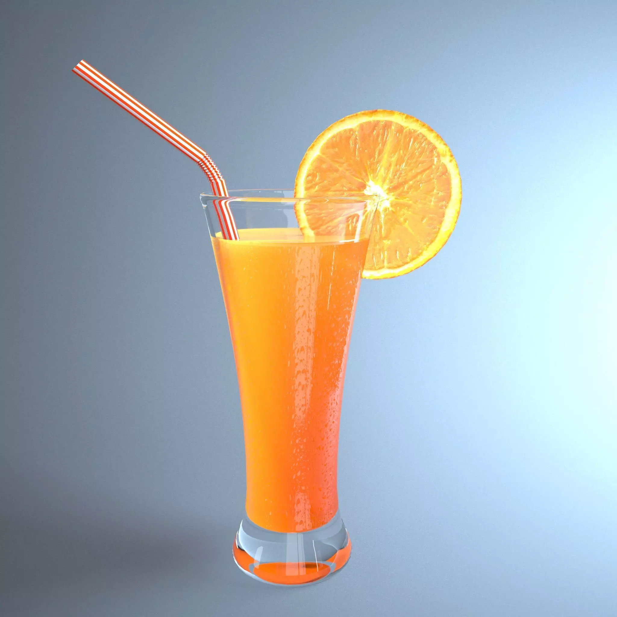 Orange juice Low-poly 3D model_0