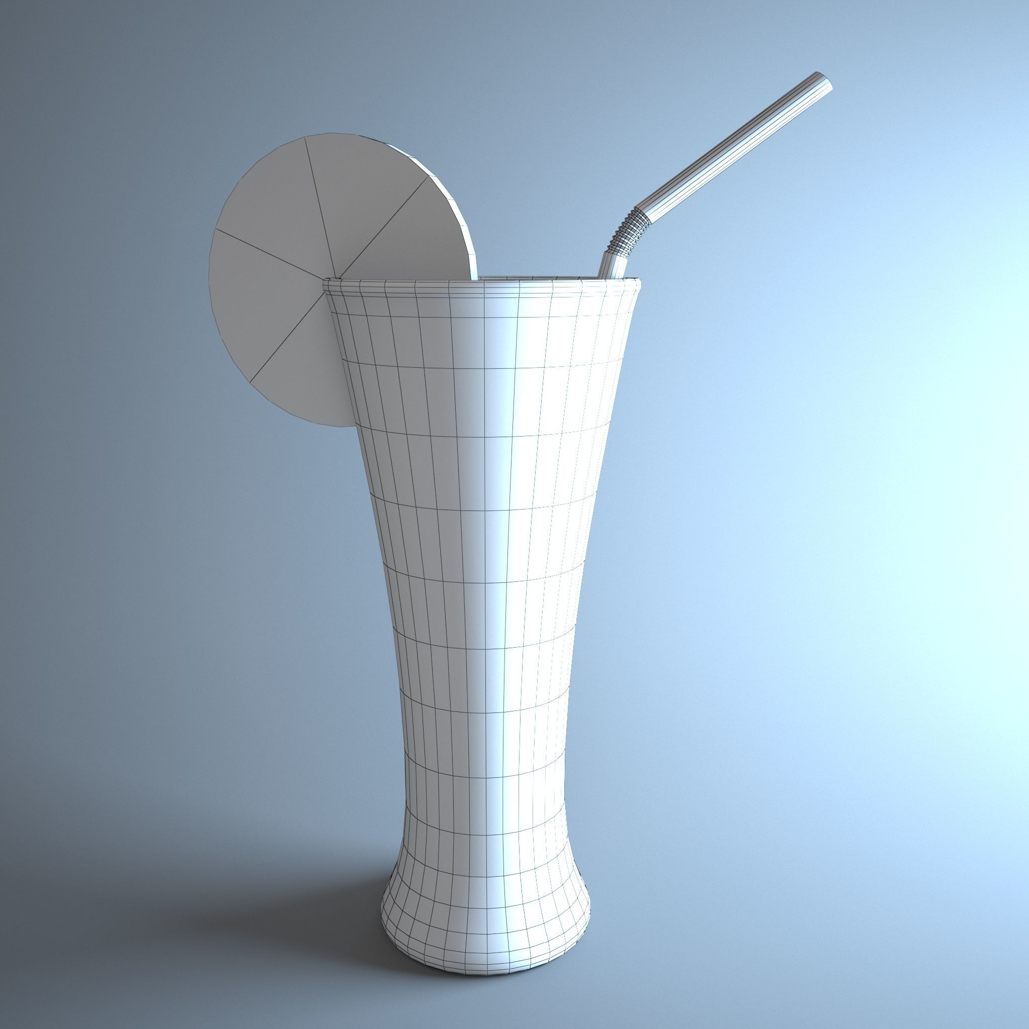 Orange juice Low-poly 3D model_8