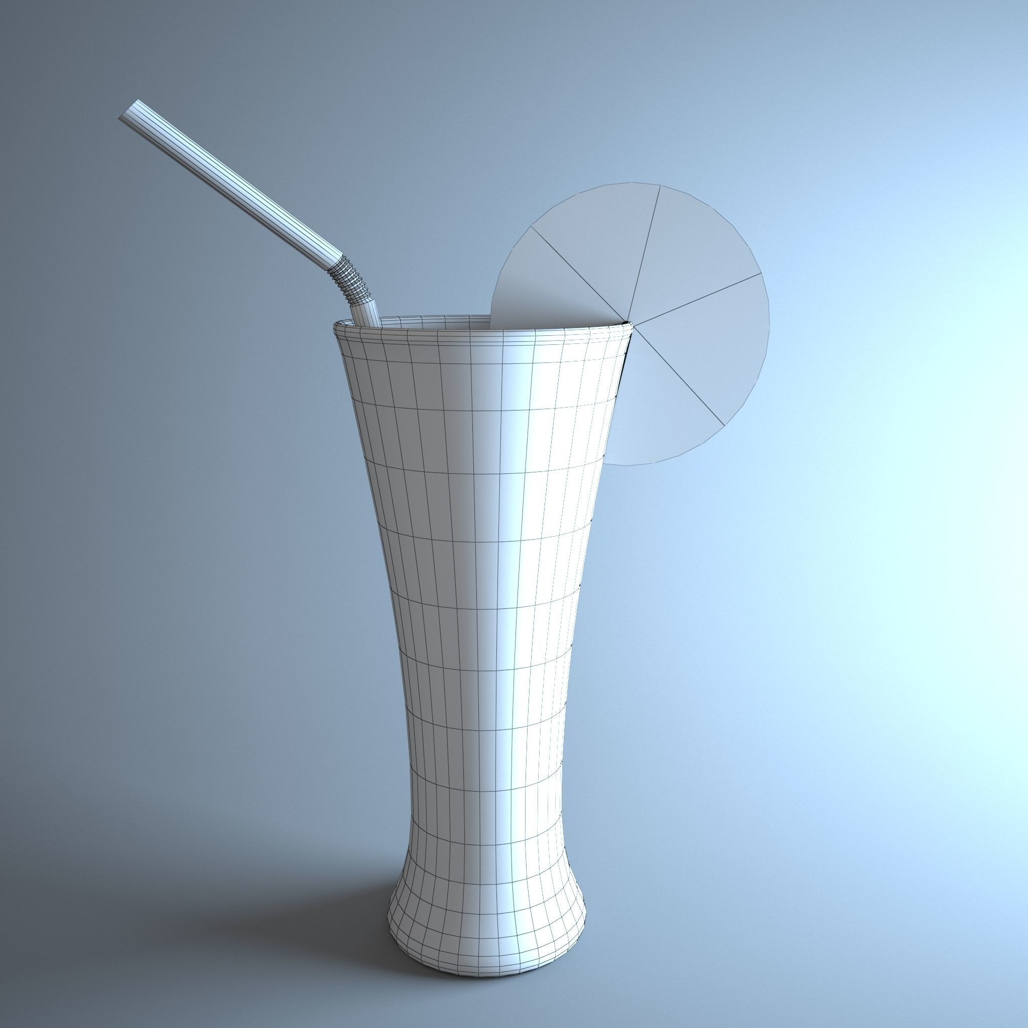 Orange juice Low-poly 3D model_6