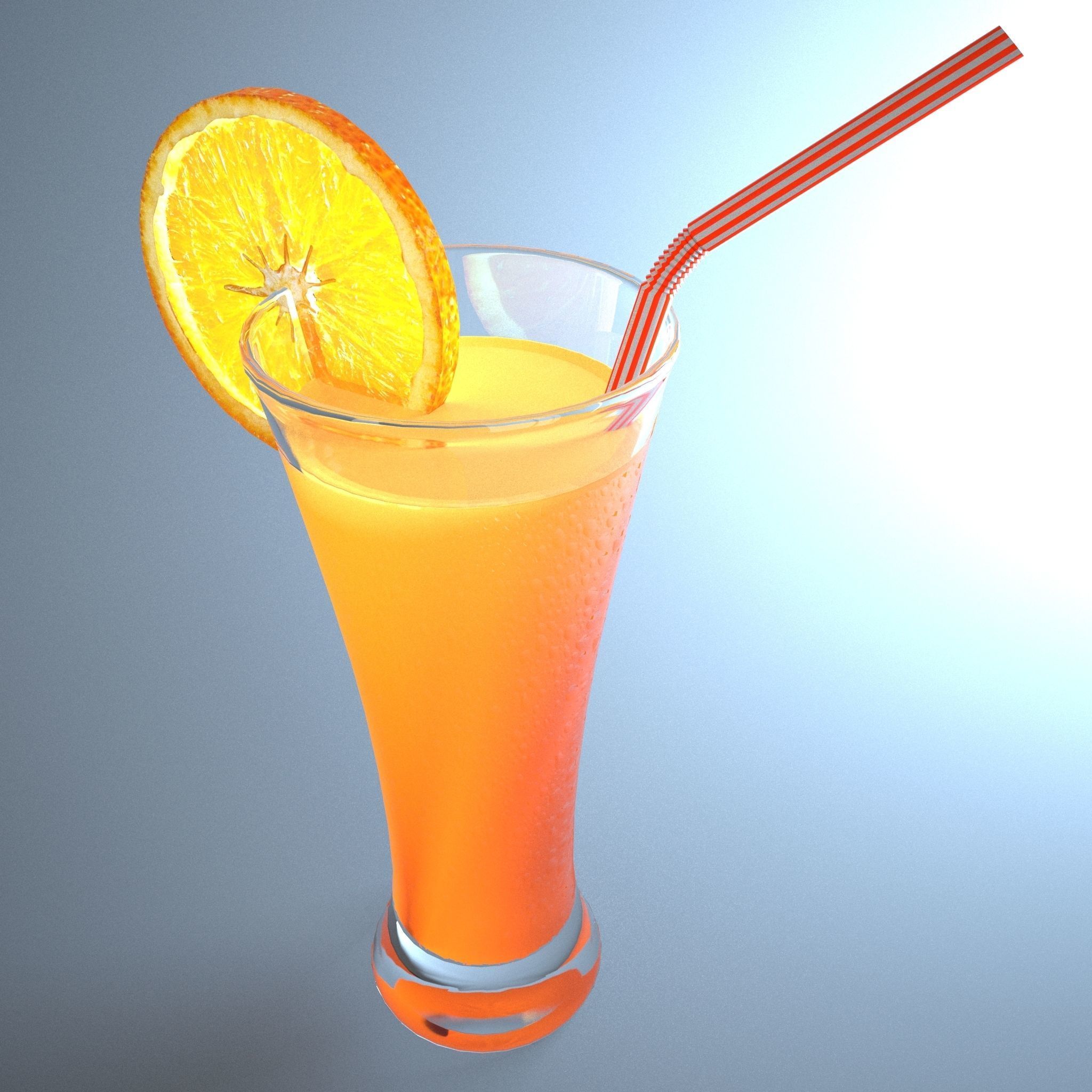 Orange juice Low-poly 3D model_5