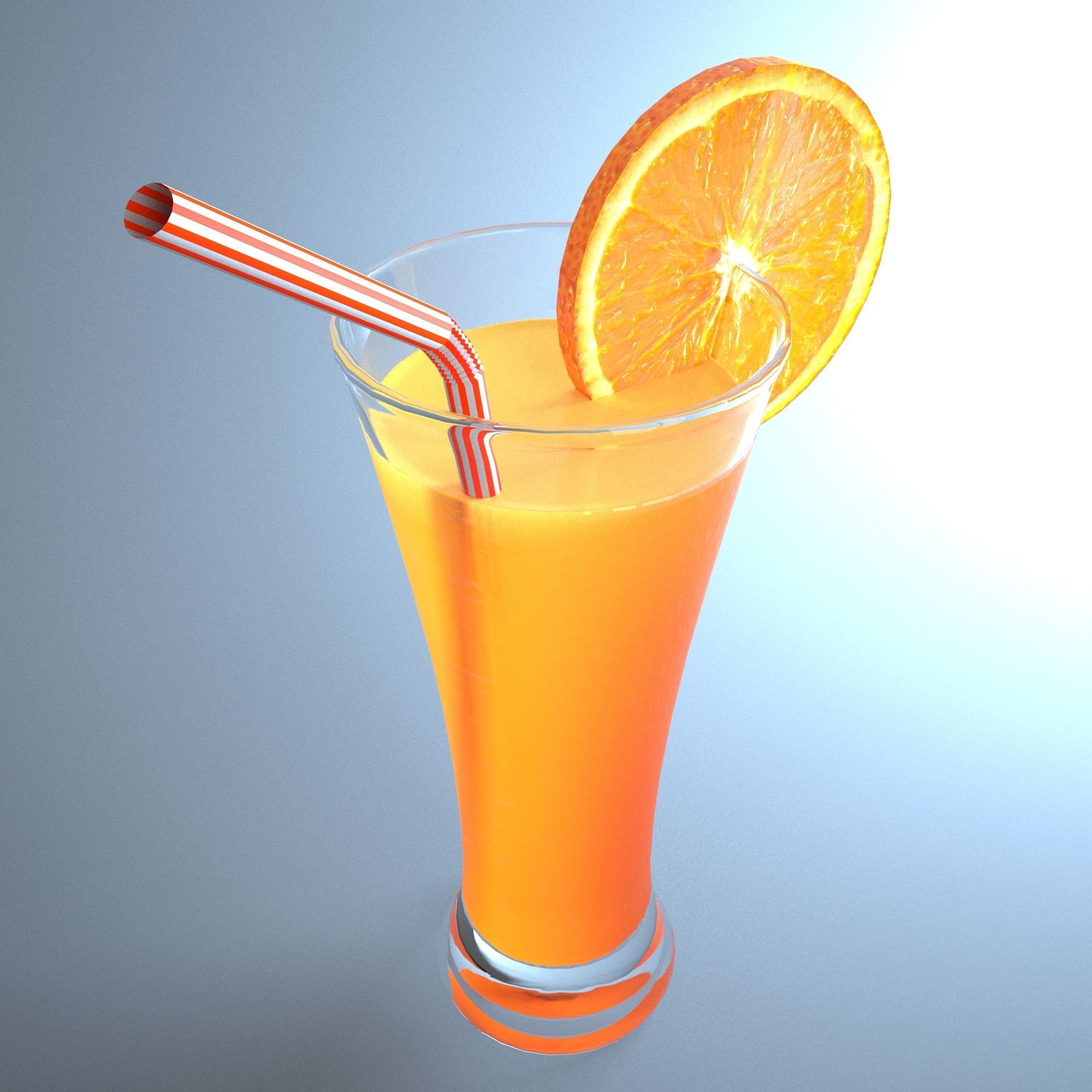 Orange juice Low-poly 3D model_1