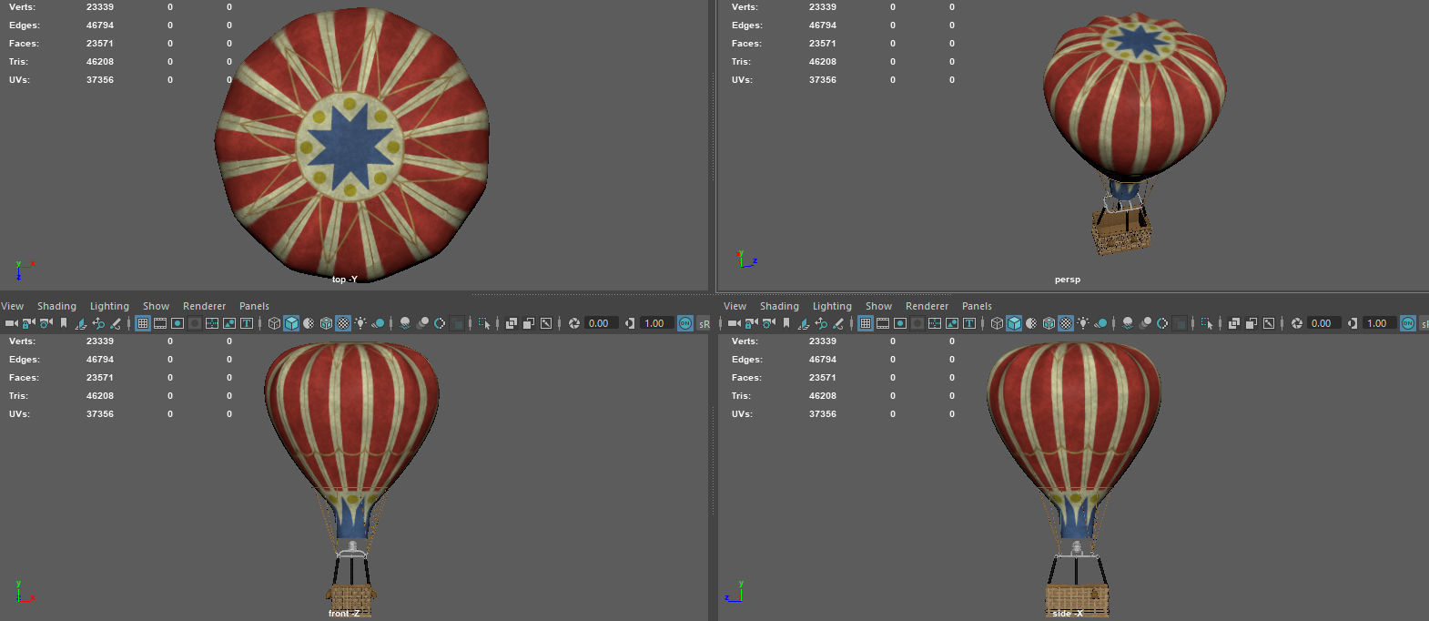 AIR BALLOON Low-poly 3D model_9