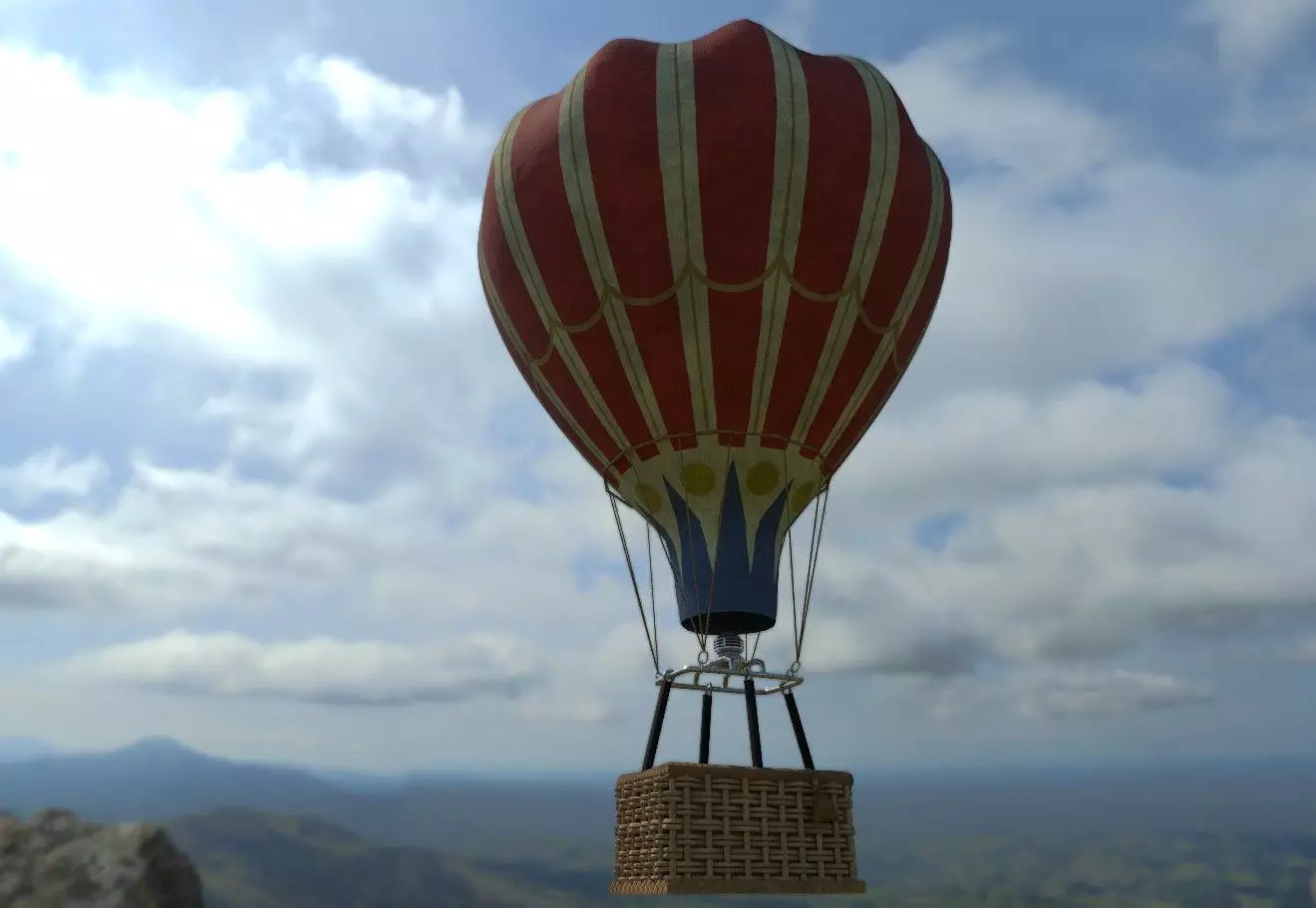 AIR BALLOON Low-poly 3D model_0