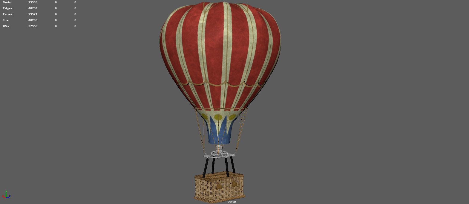 AIR BALLOON Low-poly 3D model_3