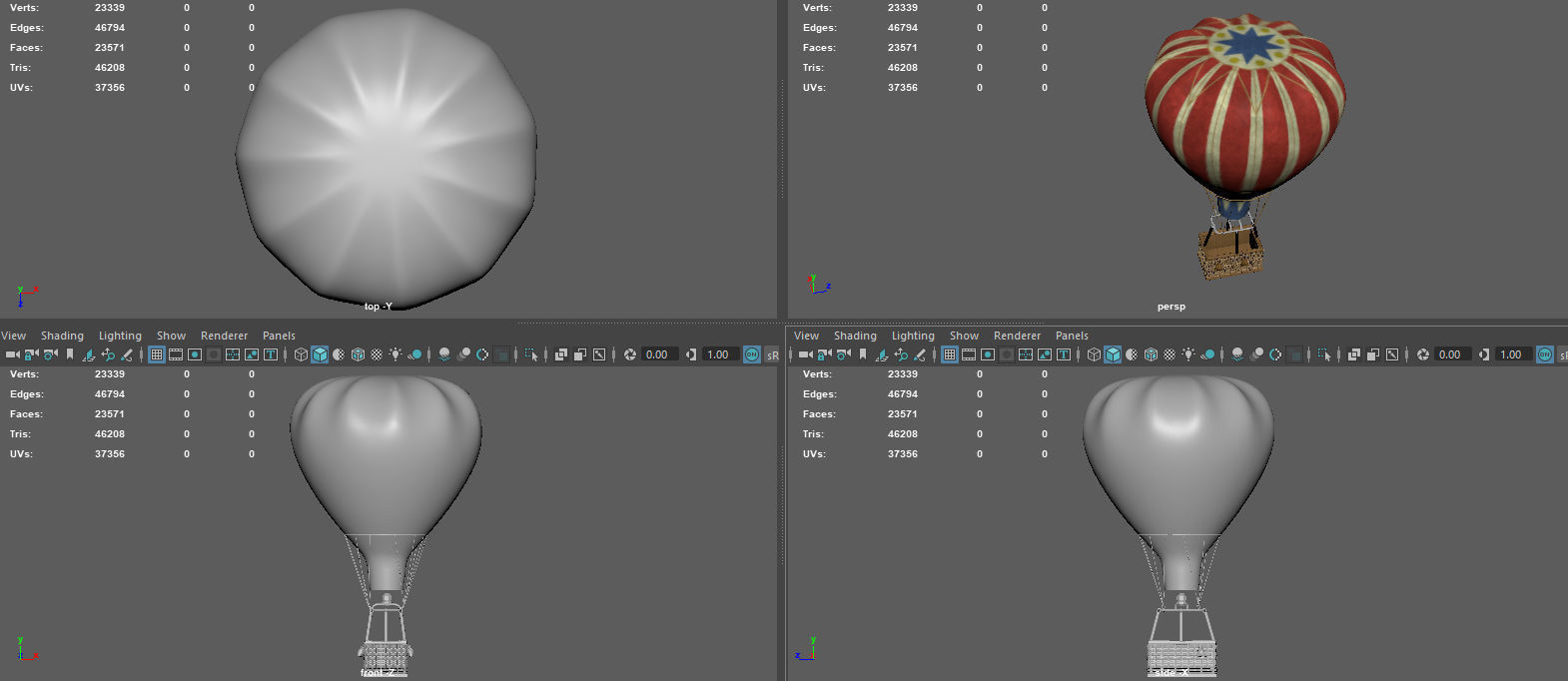 AIR BALLOON Low-poly 3D model_10