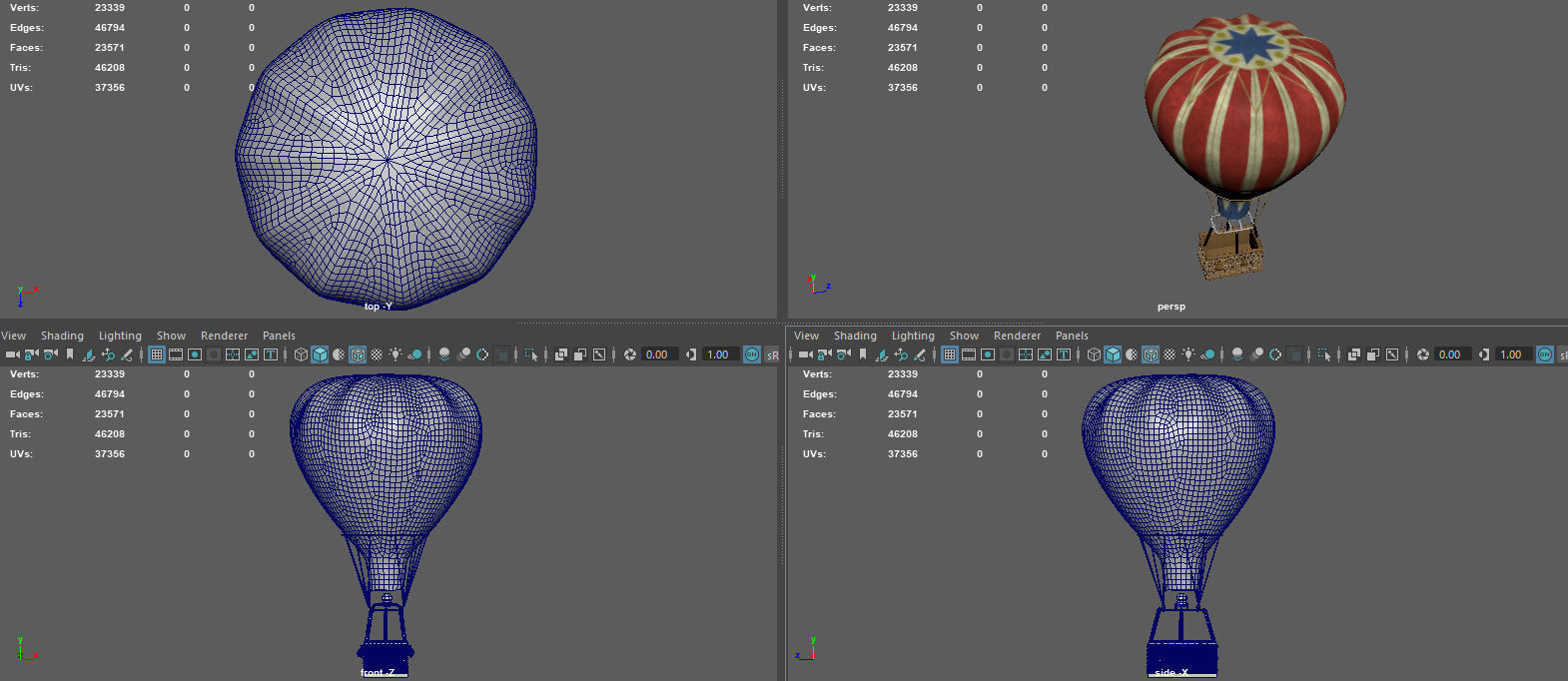 AIR BALLOON Low-poly 3D model_11