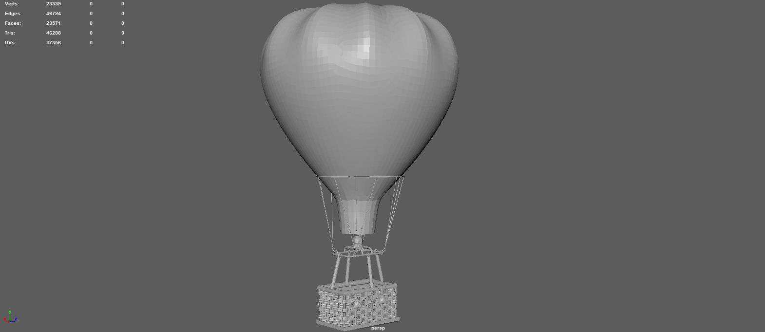 AIR BALLOON Low-poly 3D model_4