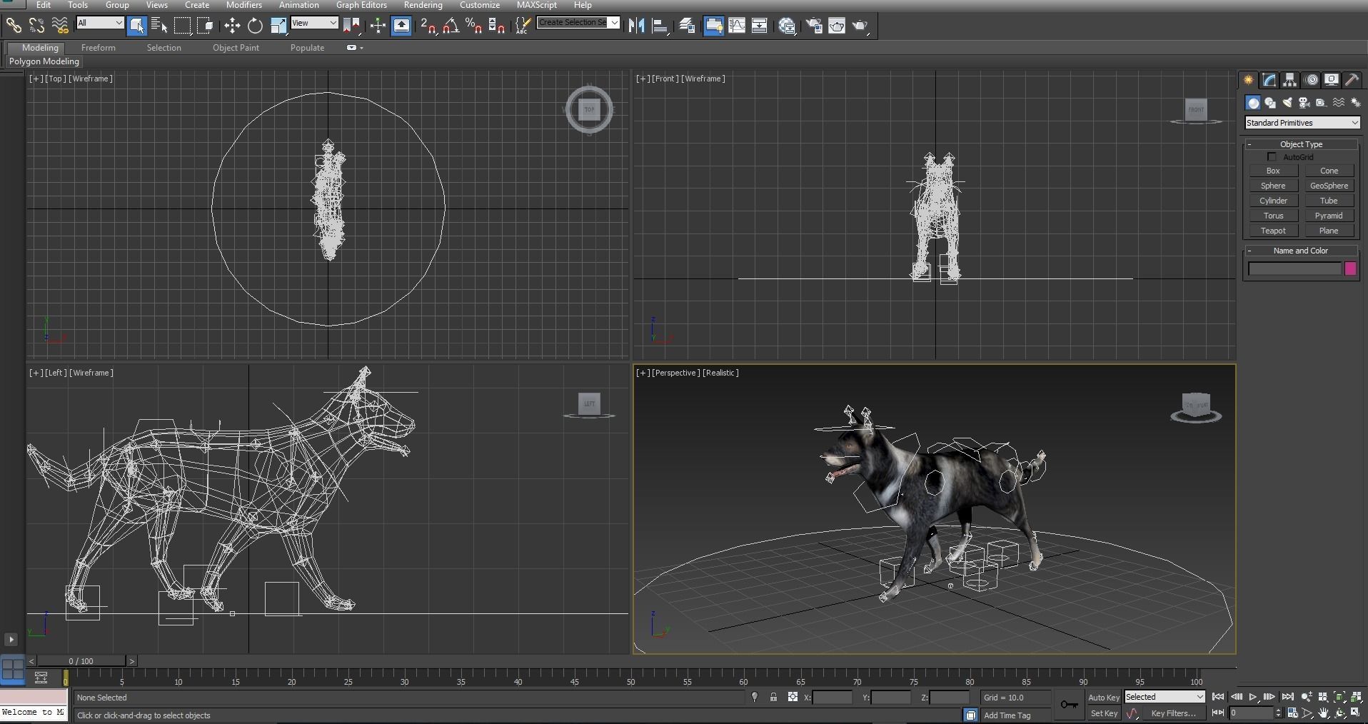 Dog Rigged and Animated Low-poly 3D model_26