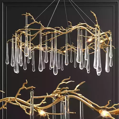 John Richard brass and glass teardrop