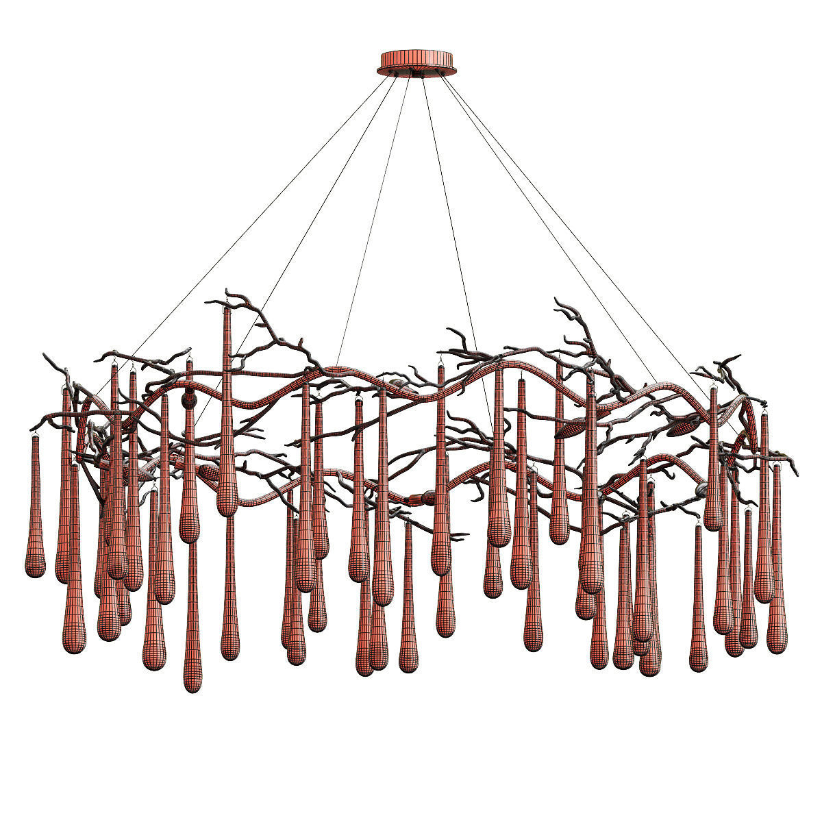 John Richard brass and glass teardrop 3D model_1