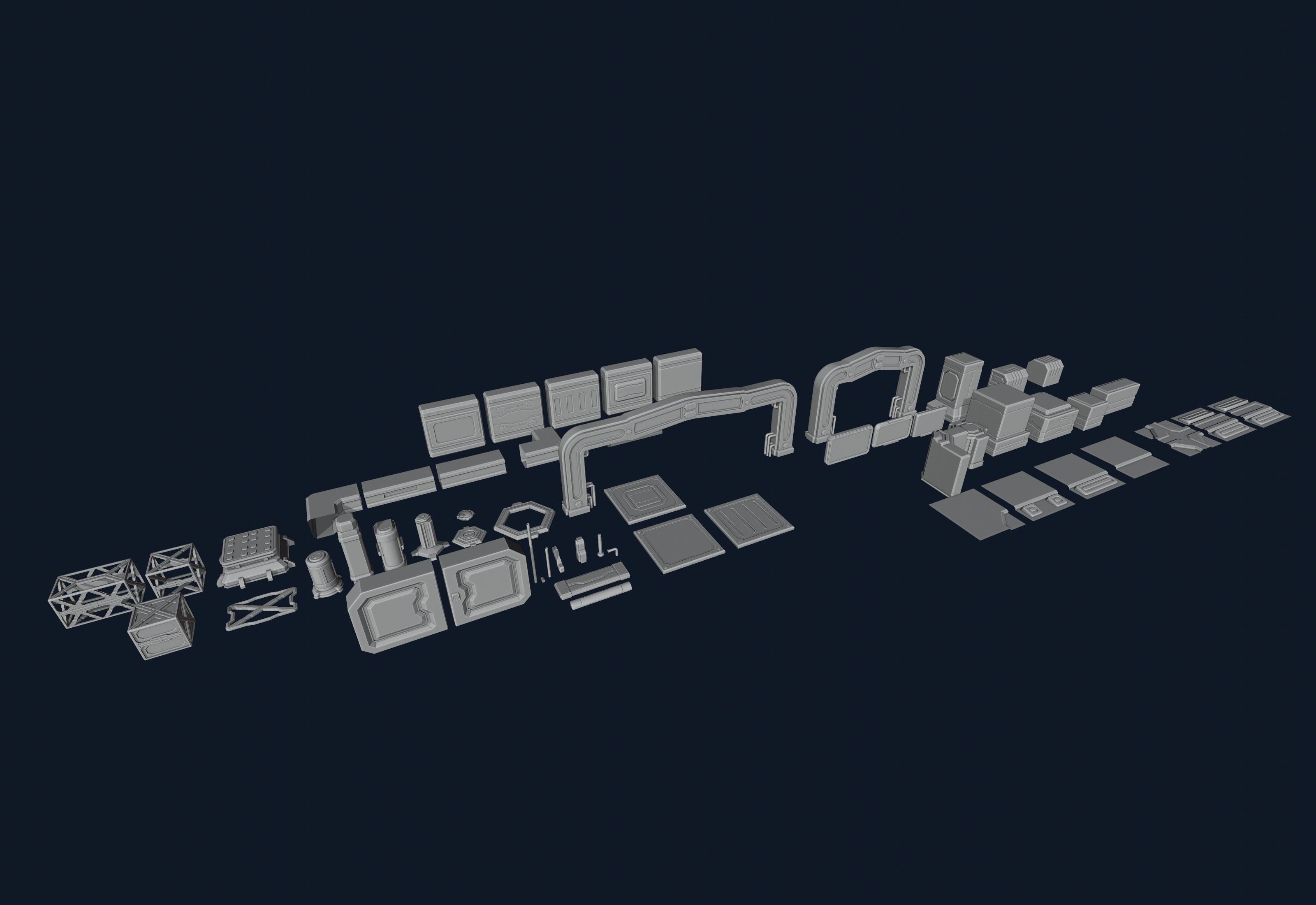 SciFi elements set 3D model_5