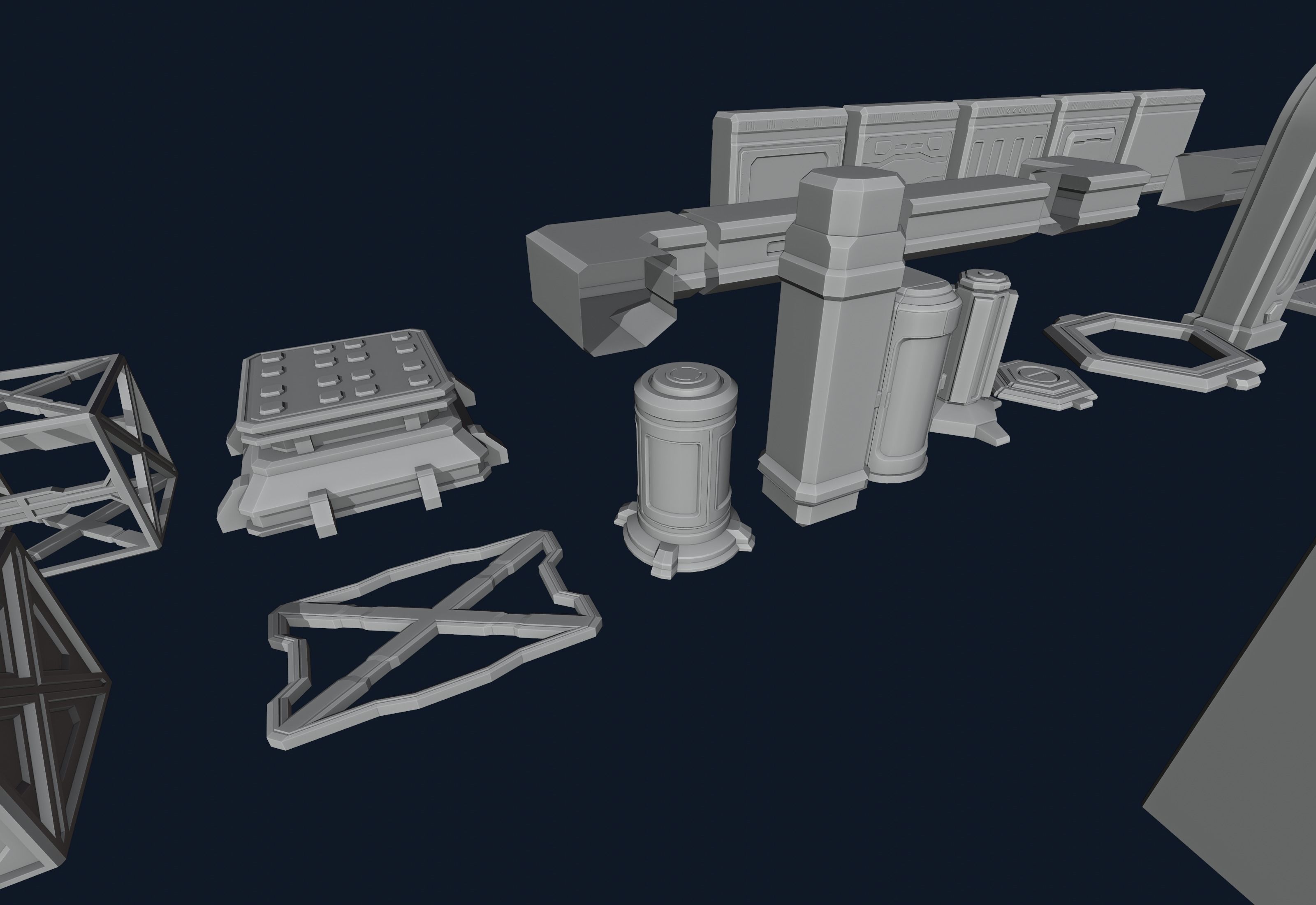 SciFi elements set 3D model_7