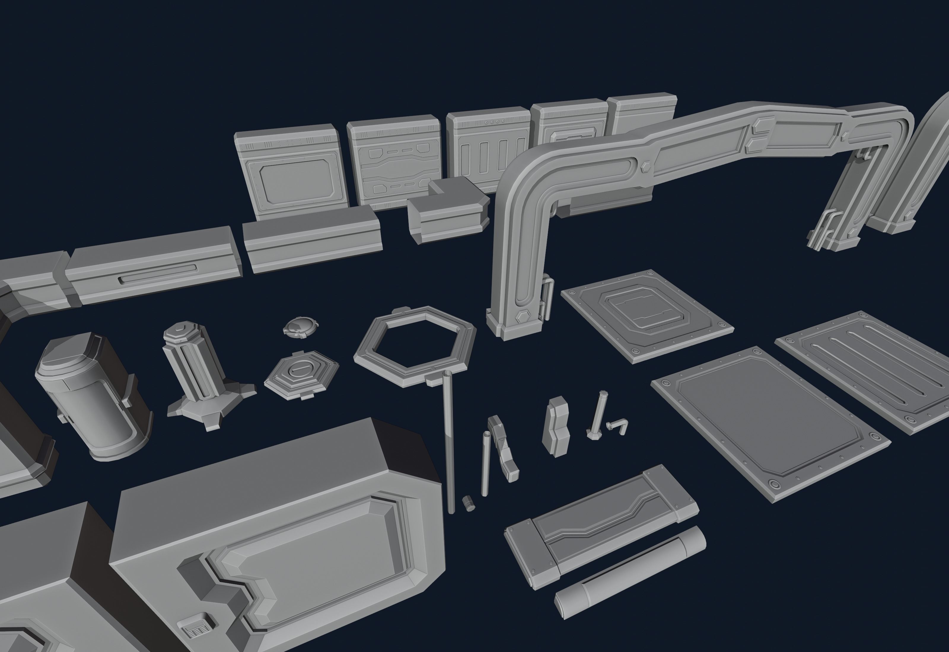 SciFi elements set 3D model_9