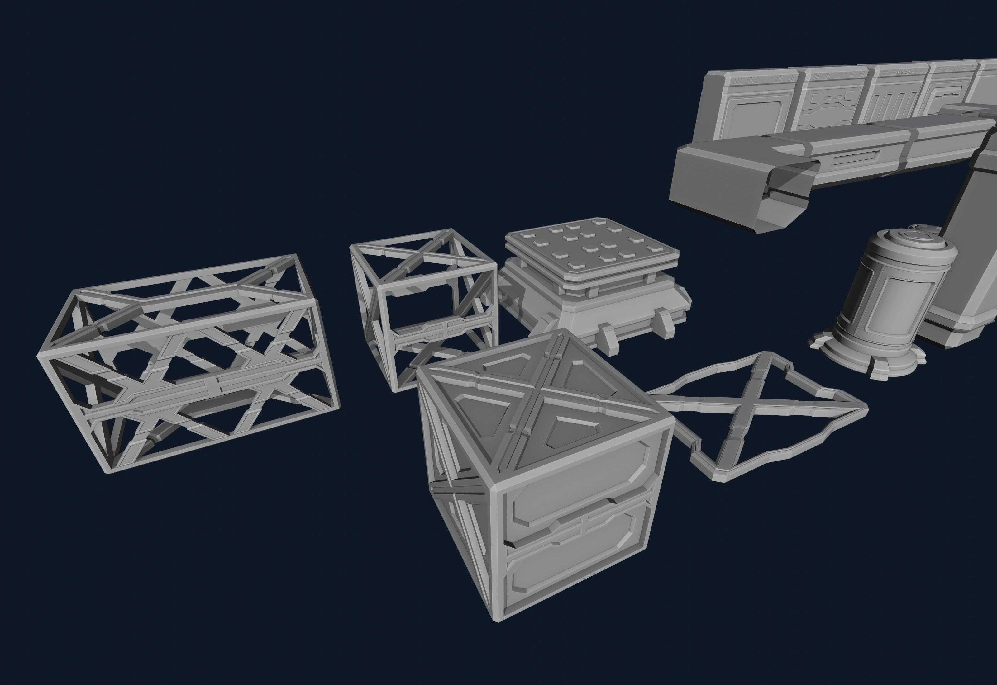 SciFi elements set 3D model_6