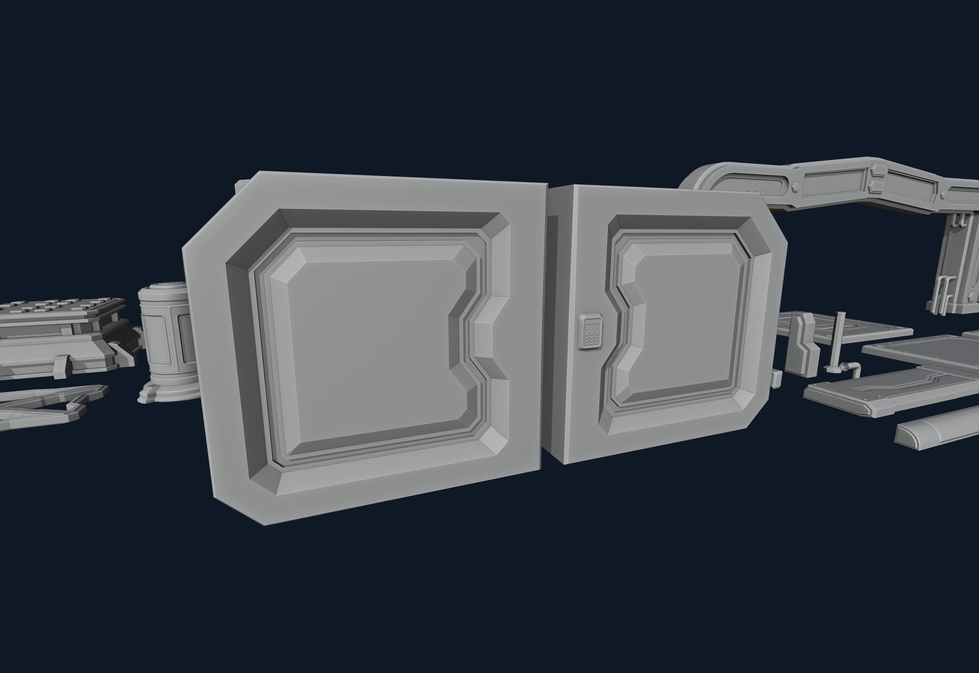 SciFi elements set 3D model_8