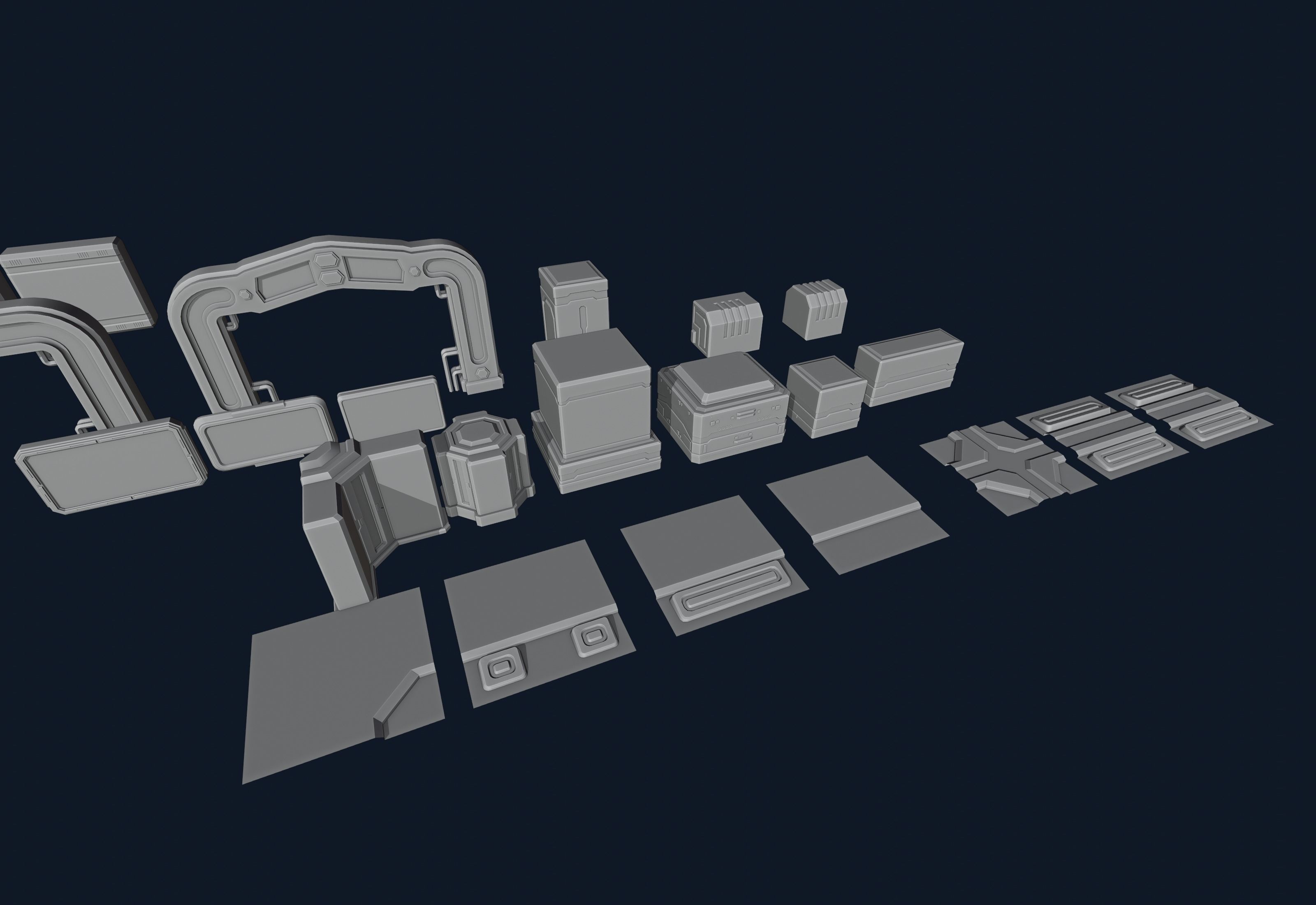 SciFi elements set 3D model_10