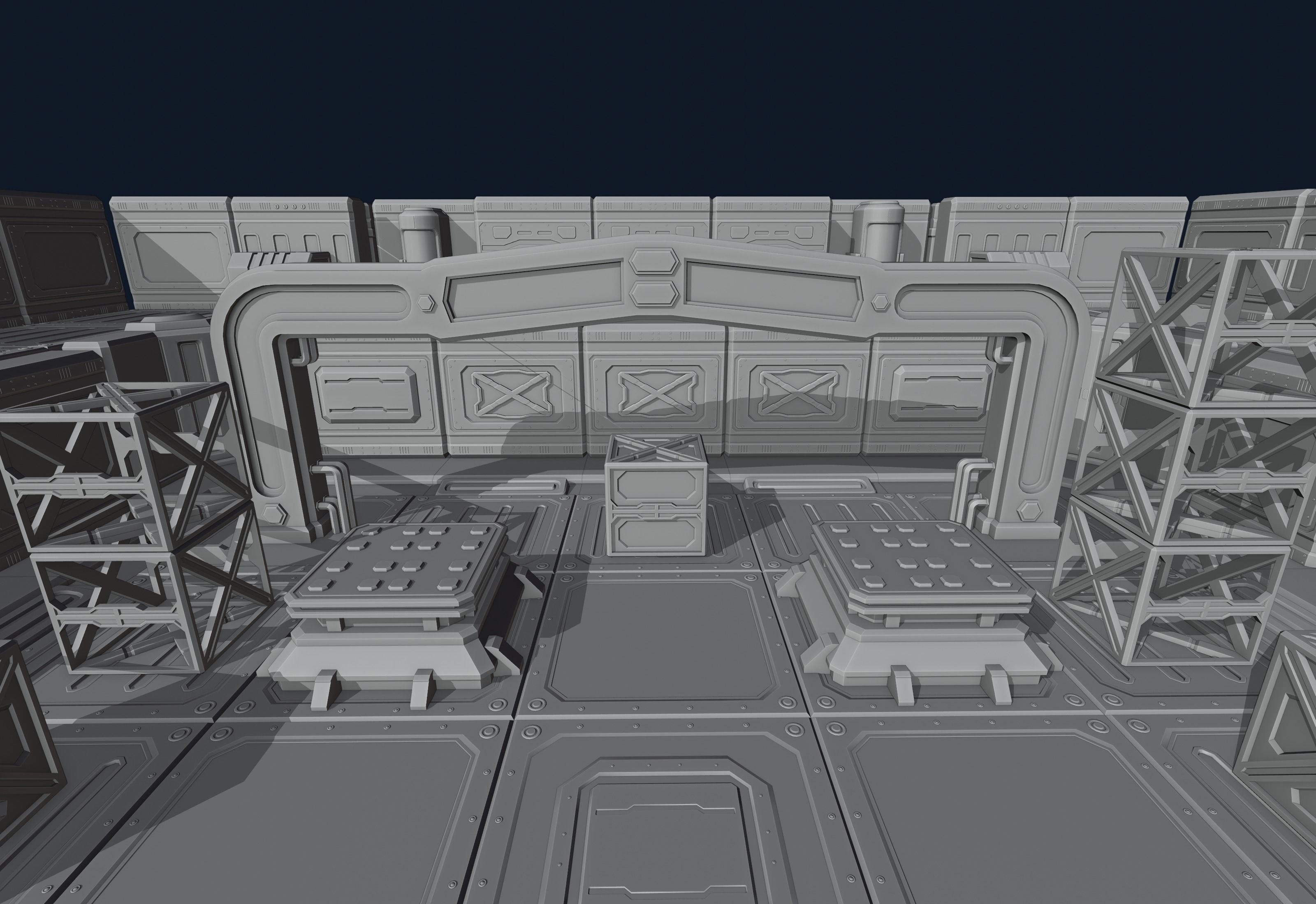 SciFi elements set 3D model_1