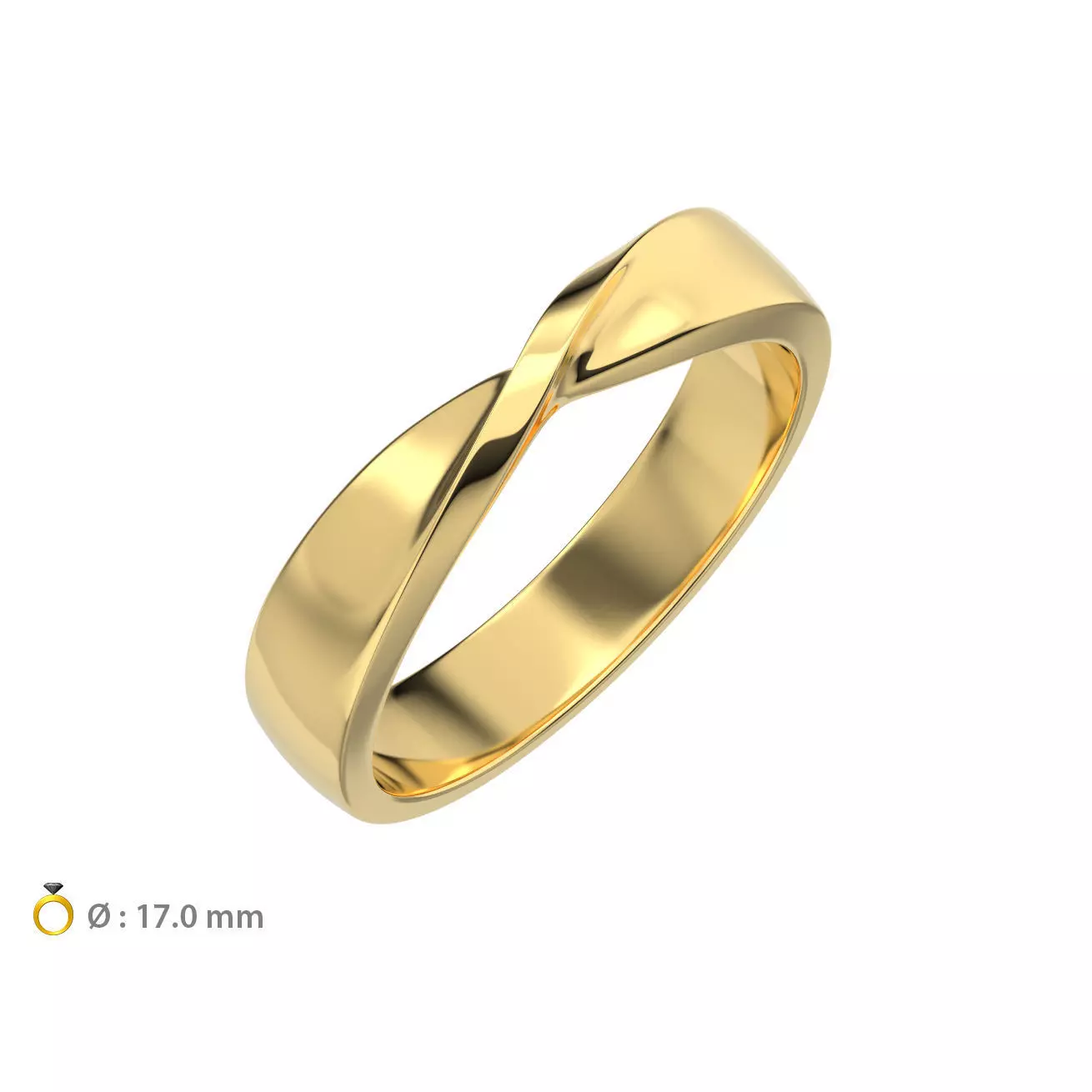 N160 Mobius wedding ring 3D print model
