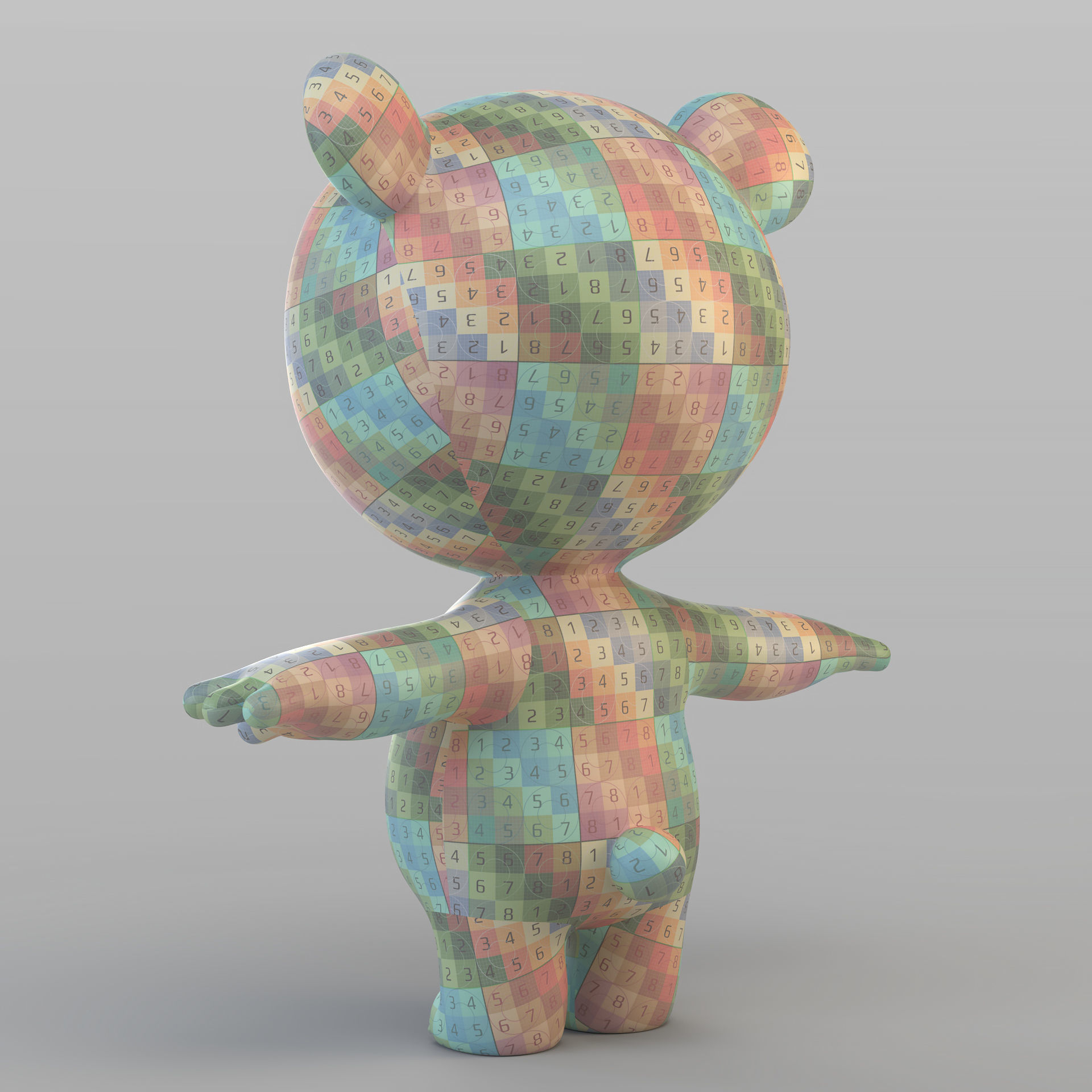 Cartoon Biped Bear 3D model_7