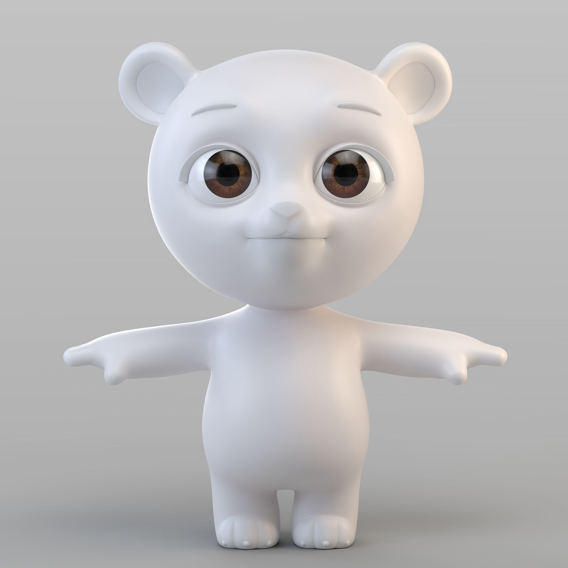 Cartoon Biped Bear 3D model_1