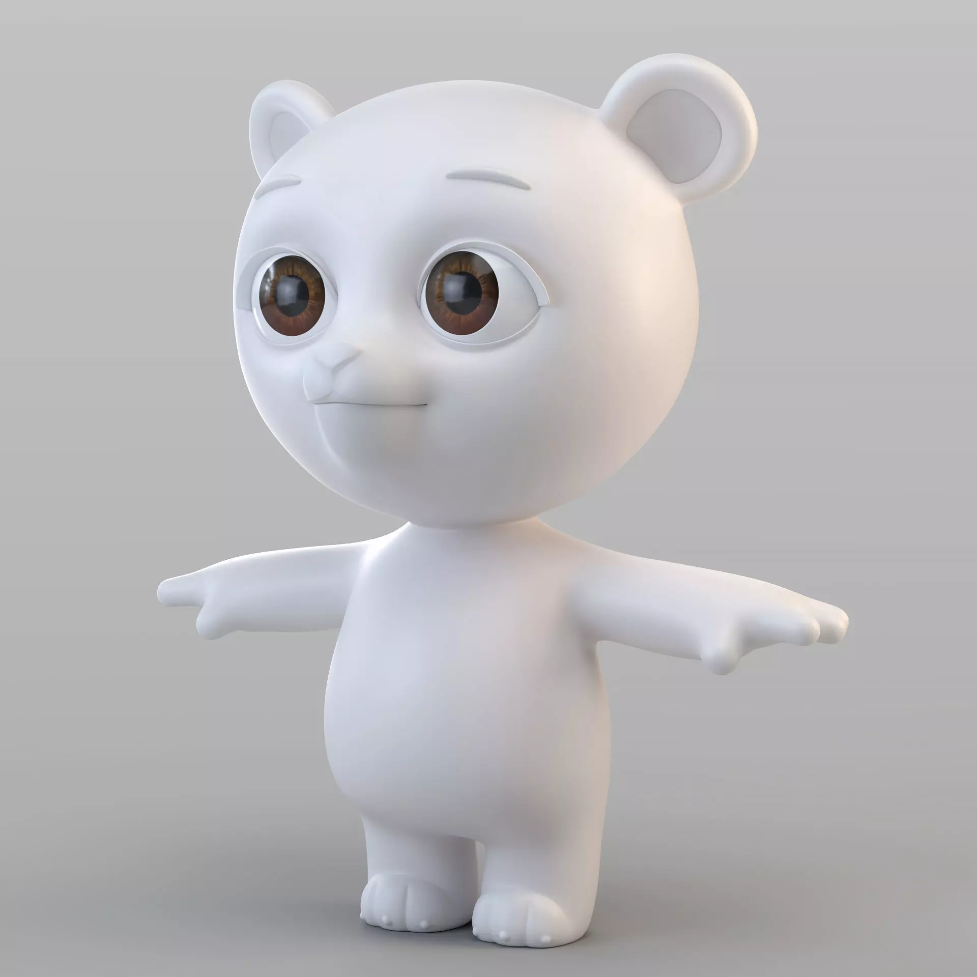 Cartoon Biped Bear 3D model_0
