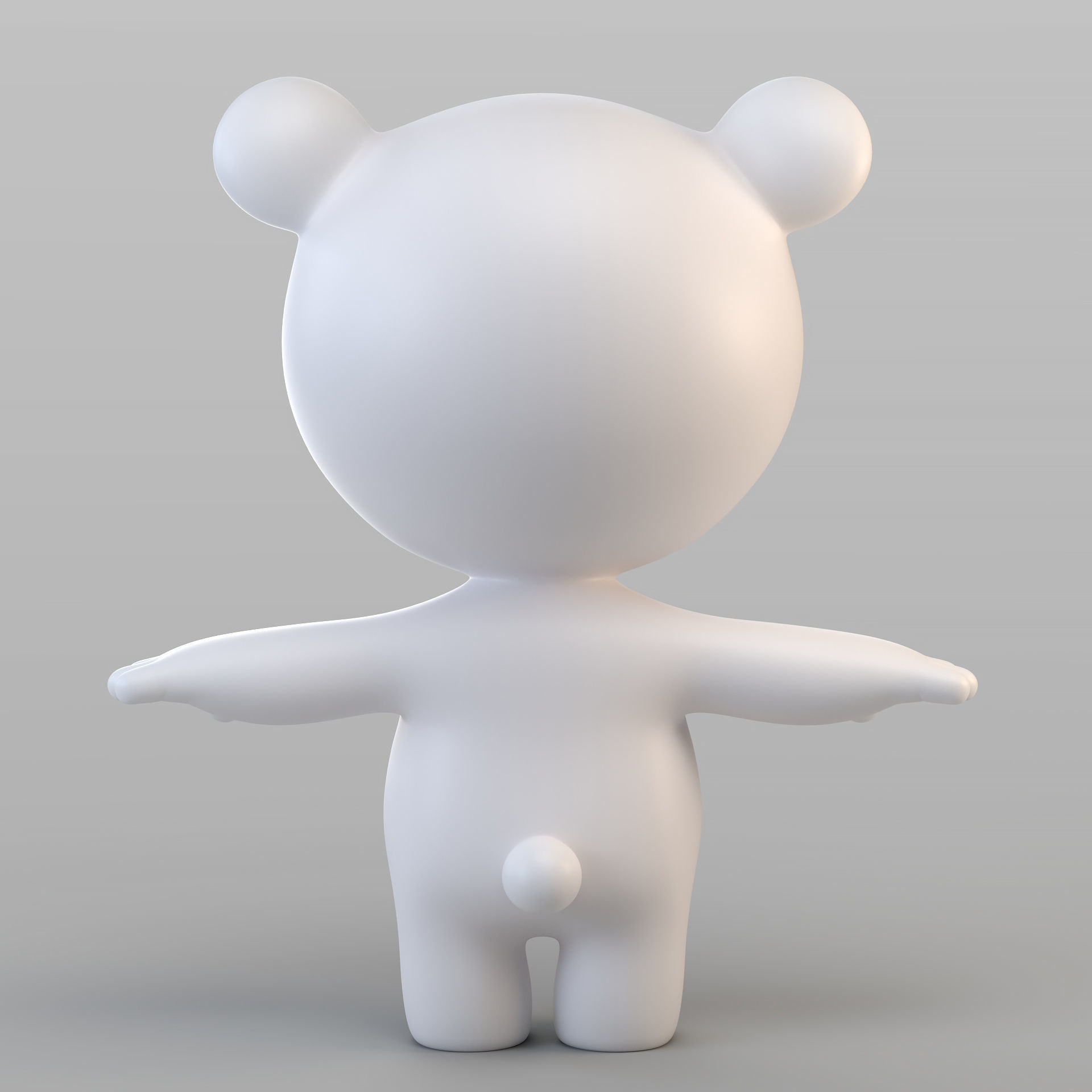 Cartoon Biped Bear 3D model_3