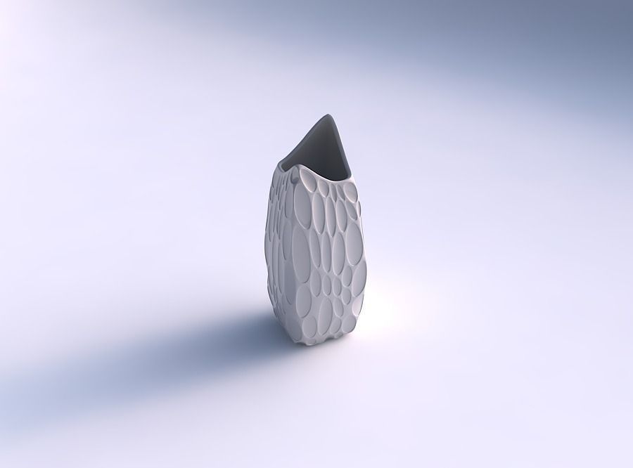 Vase double arc rectangle with bubbles 3D print model_0