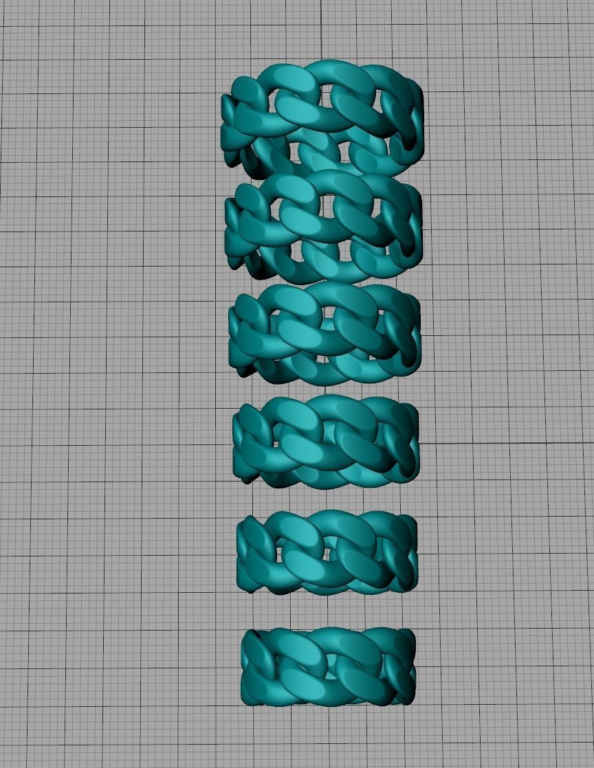 Cuban Link Chain Ring Stackble Ring 10mm wide 3D print model_11