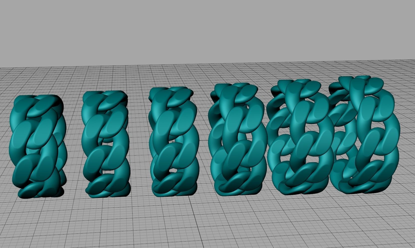 Cuban Link Chain Ring Stackble Ring 10mm wide 3D print model_12