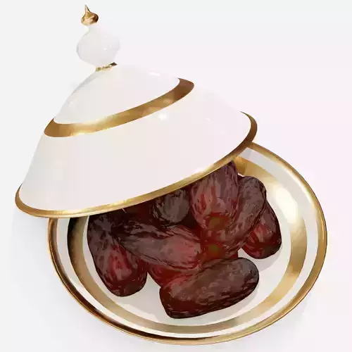 dates in bowl Low-poly 3D model