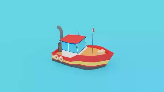 POLYGRUNT - Low Poly Boat or Water Craft or Sea Vehicle Free low-poly 3D model