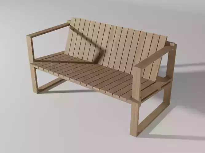 BK12 lounge bench Low-poly 3D model