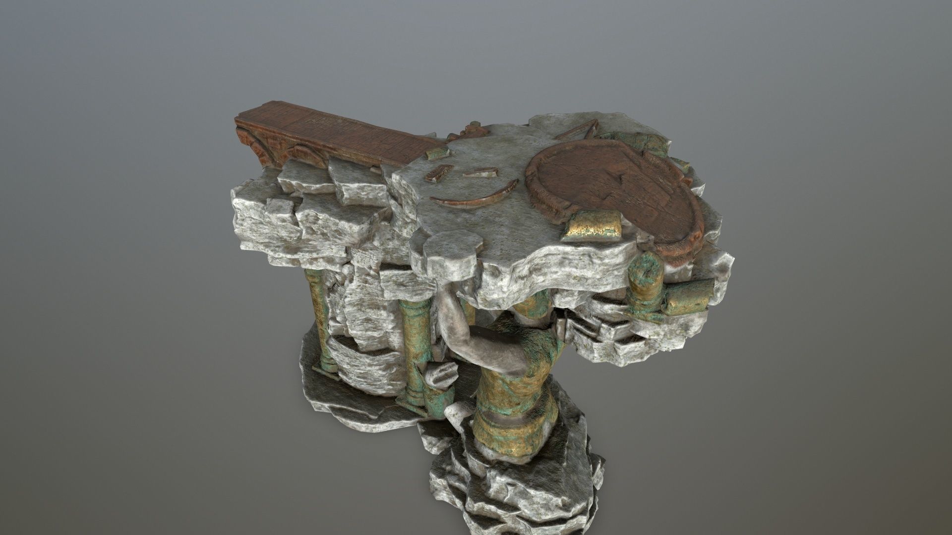 old temple Low-poly 3D model_12