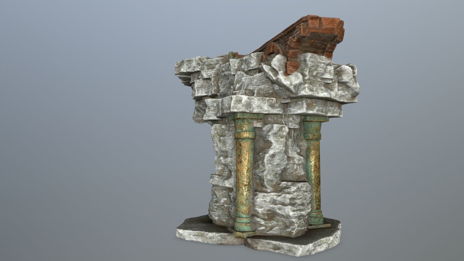 old temple Low-poly 3D model_6