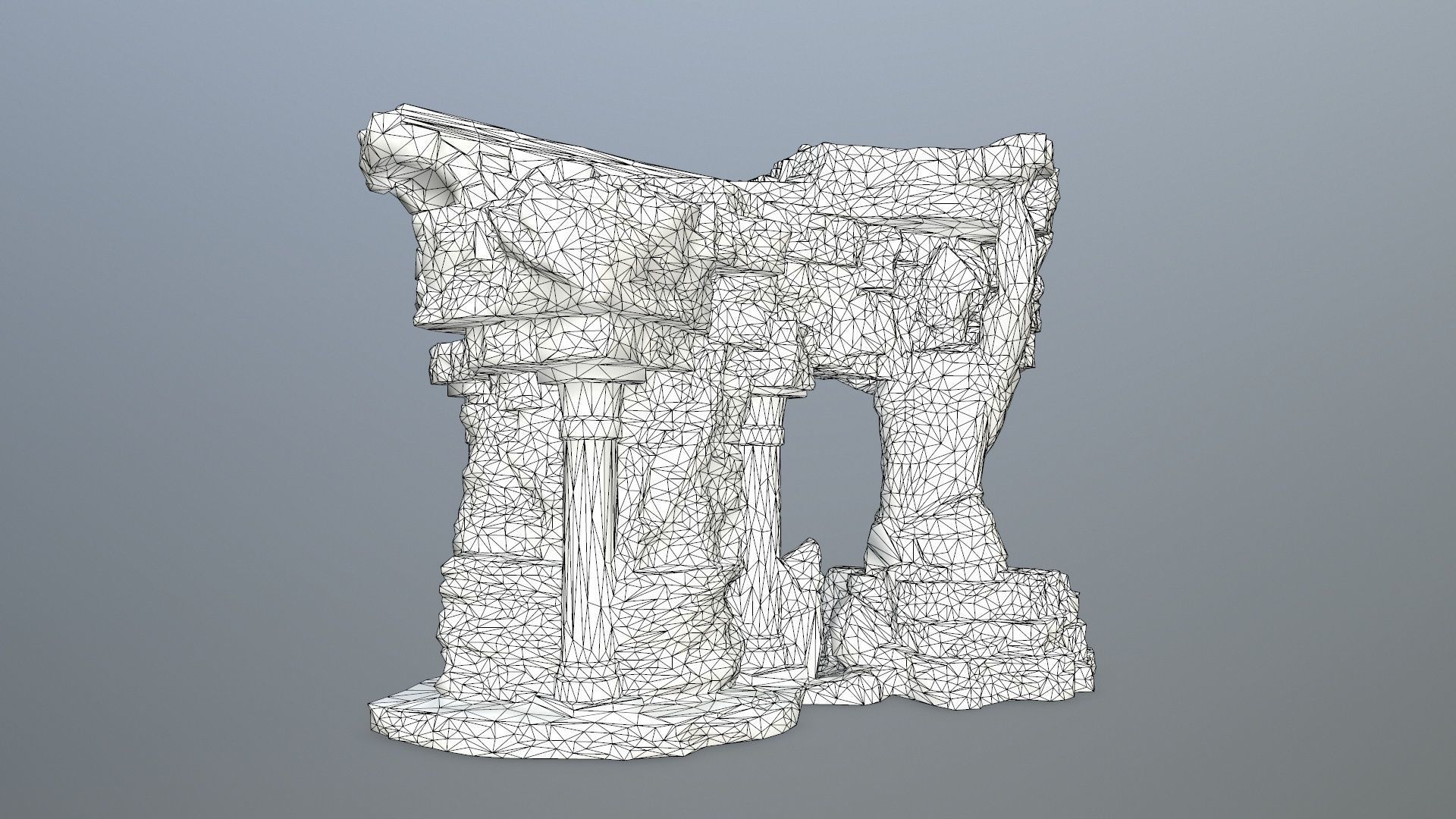 old temple Low-poly 3D model_16