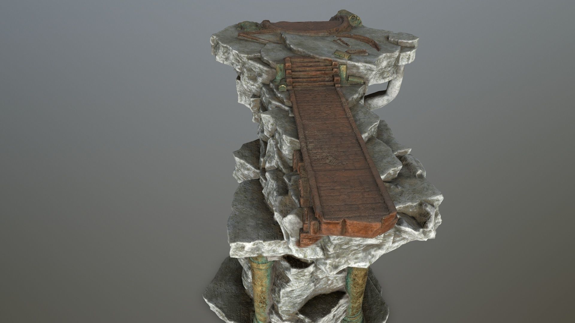 old temple Low-poly 3D model_9