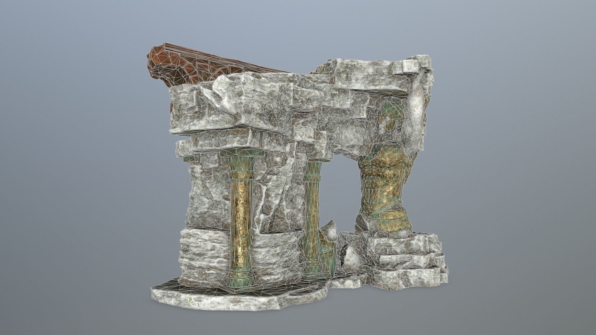 old temple Low-poly 3D model_15