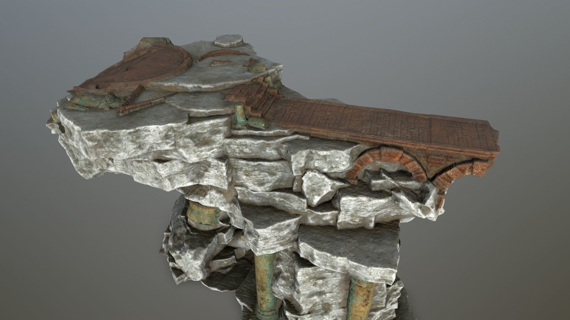 old temple Low-poly 3D model_10