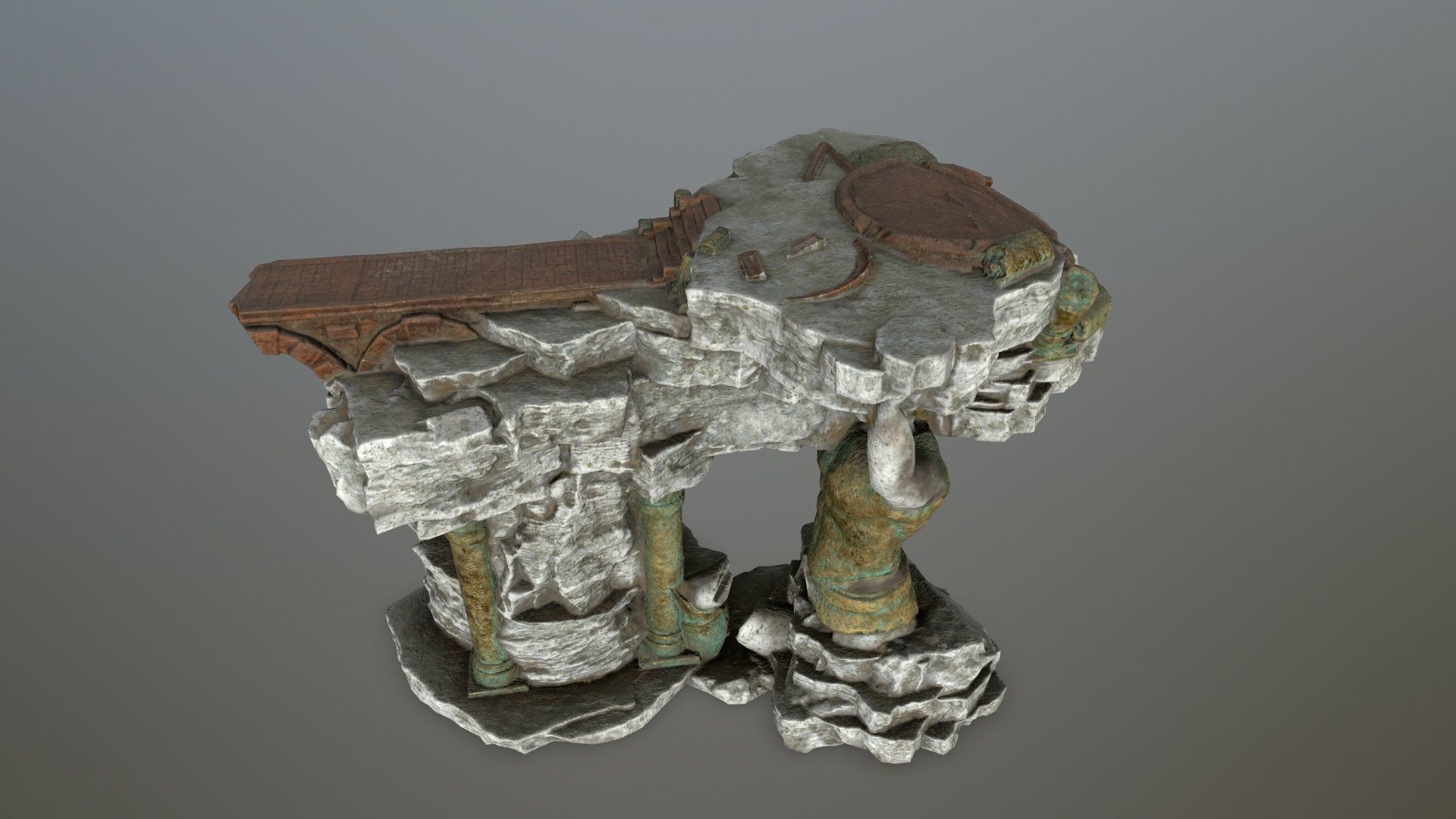 old temple Low-poly 3D model_13