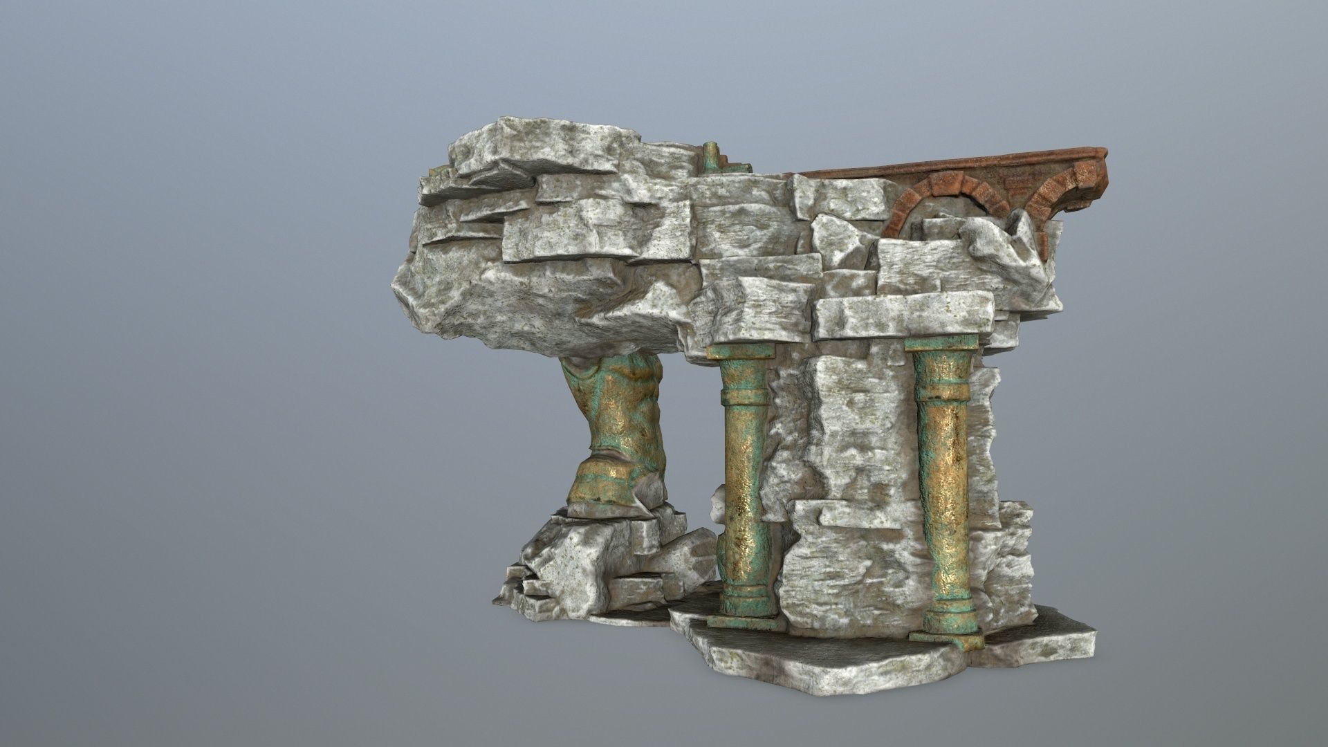 old temple Low-poly 3D model_5