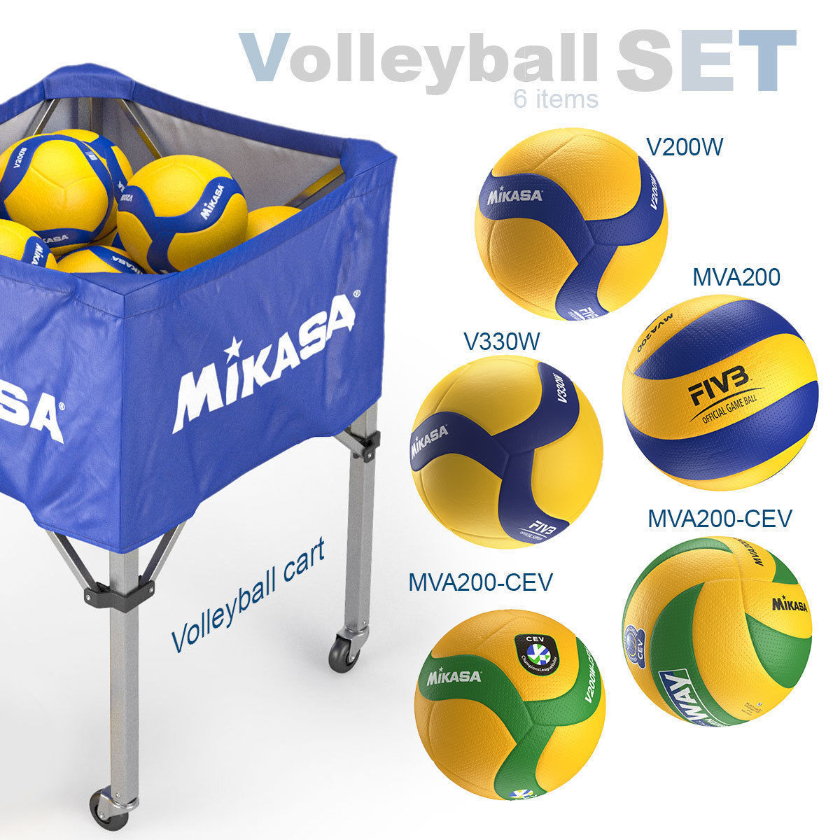 Mikasa volleyball collection CGTrader