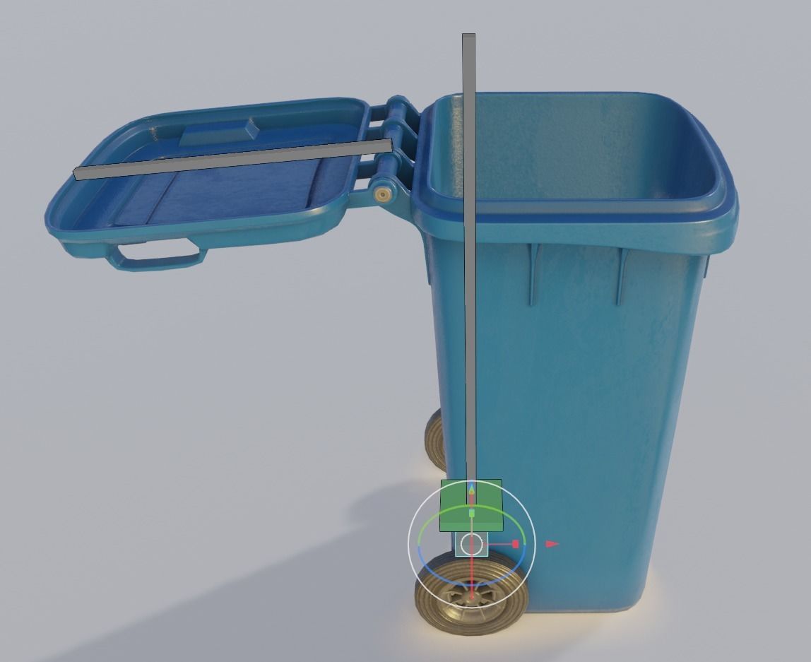 Rigged Garbage Can 120L Blue for Waste Paper -Low-Poly-Version- Low-poly 3D model_4