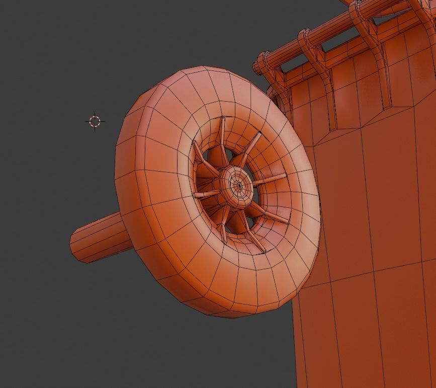 Rigged Garbage Can 120L Blue for Waste Paper -Low-Poly-Version- Low-poly 3D model_67