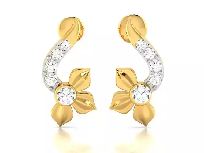 Earrings-2883 diamond earring gold