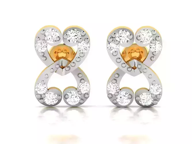 Earrings-2882 diamond stud earring gold