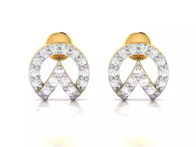 Earrings-2881 gold and diamond stud earrings