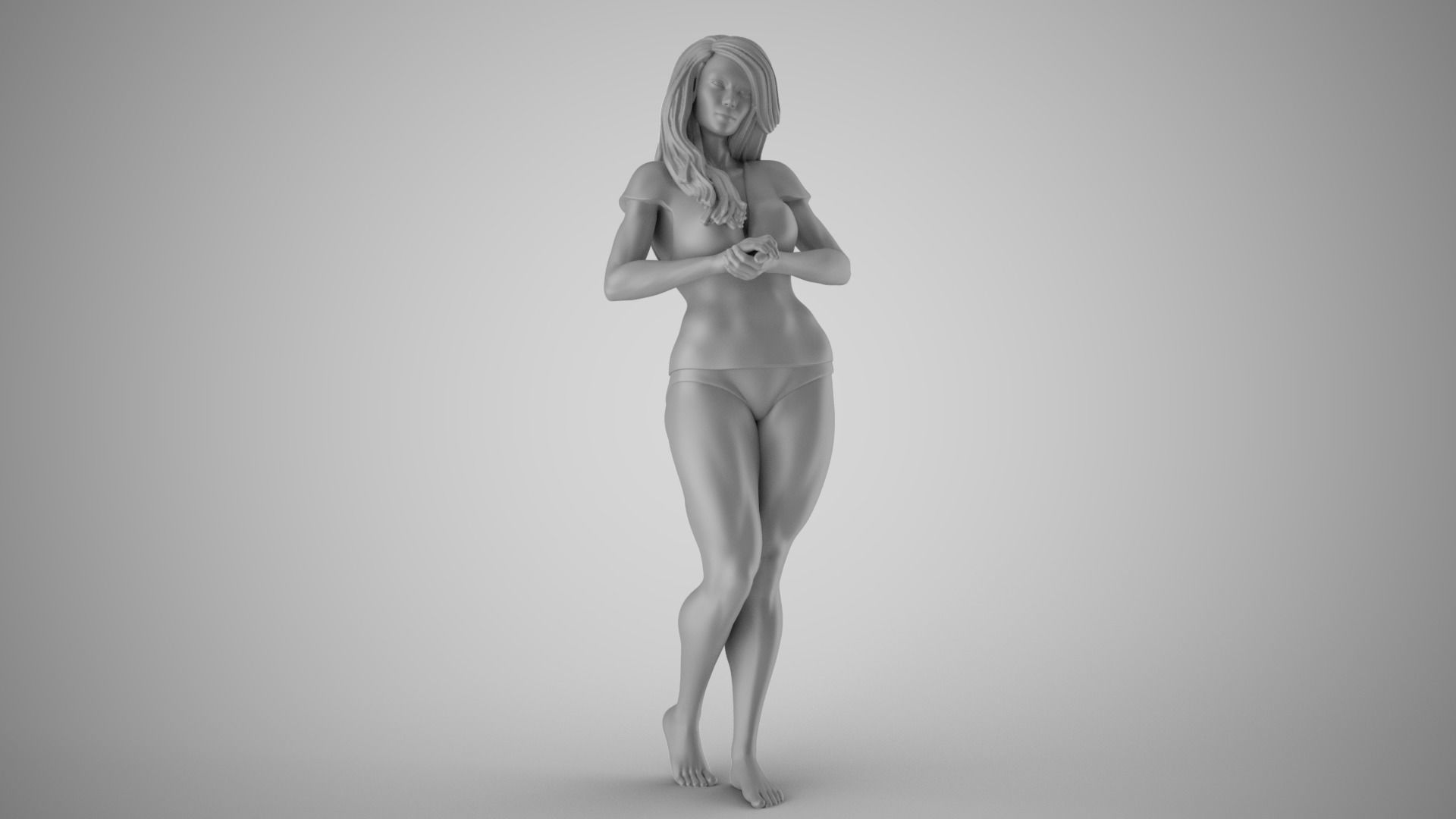 Woman Standing Chat 3 3D print model_2