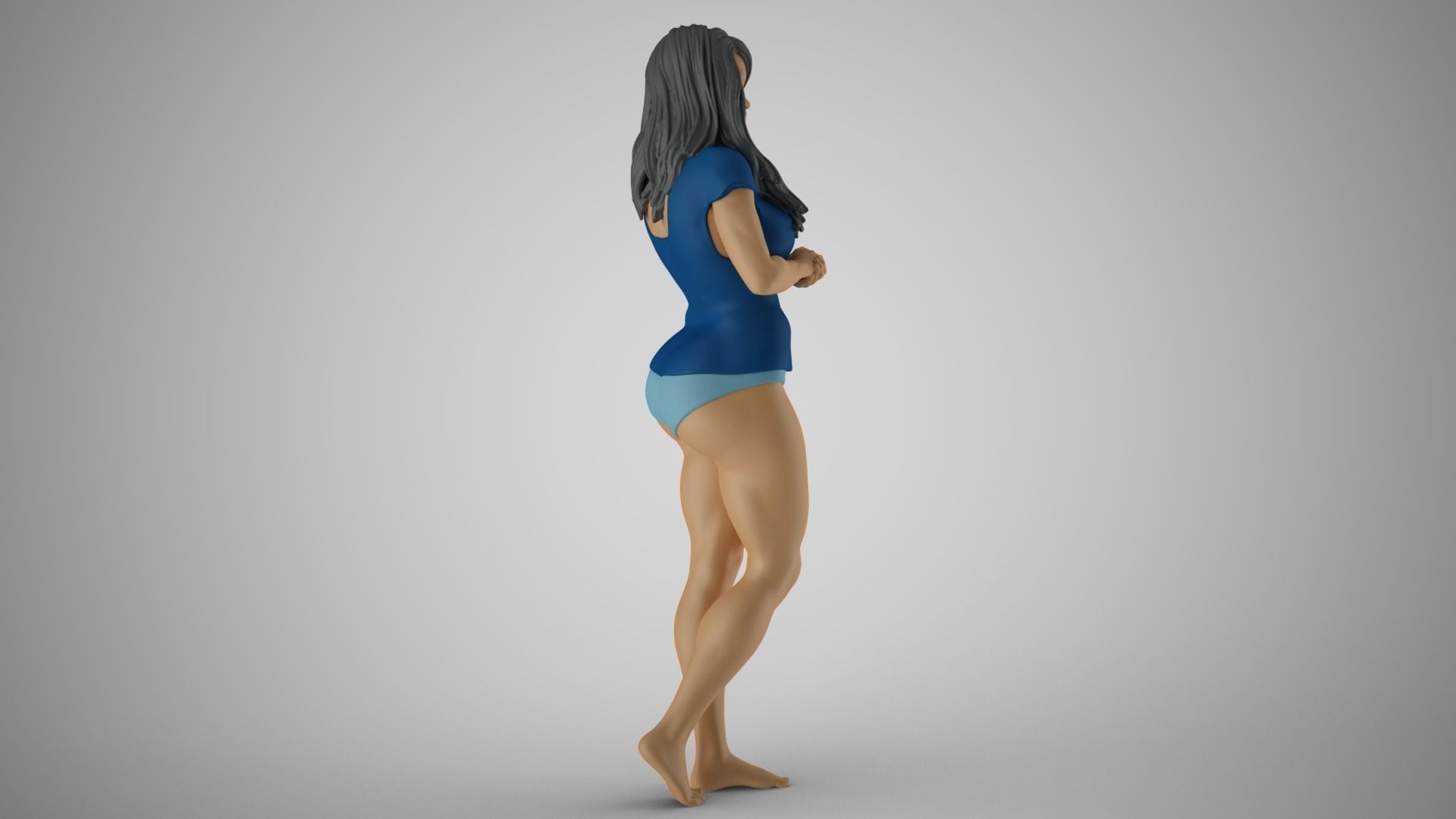 Woman Standing Chat 3 3D print model_9